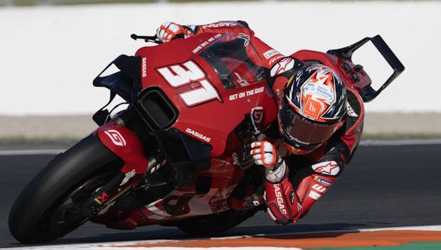 Augusto Fernandez of Spain and GasGas Factory Racing Tech3 during the MotoGP Test in Valencia on November 28, 2023 in Valencia, Spain. (Photo by