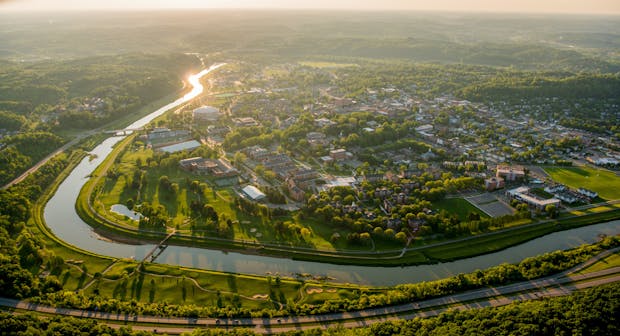 Ohio University campus from the air (Photo by Ohio University)